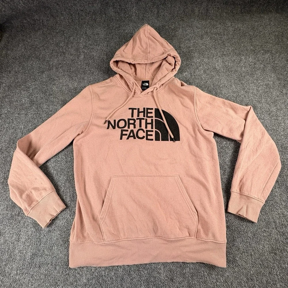 The North Face Hoodie Men's M Pink Logo Sweatshirt Fleece Streetwear Grunge